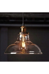 MNZ-VINTAGE2،RETRO،RUSTIC 1XE27 مصباح معلقة من الزجاج المضيء مع قاعدة شاشة واحدة من الزجاج RIO0001915 - RİOLİGHT
