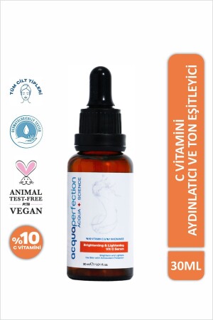 MNZ-Vit C إضاءة وتساوي اللون سيروم العناية 30 مل (10% فيتامين سي) - Acqua Perfection