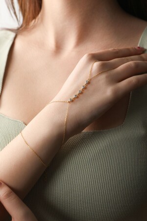 MNZ-Waterway الفضة شاهماران 925 فضة نجوم 14k ذهبية معصمة سوار الفضة شاهماران - Linove Jewellery