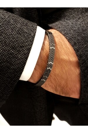 سلسلة MNZ-Wave Hematite Stone Bracelet الفضية - Eastwest