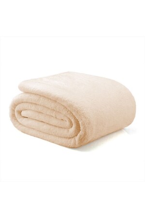 MNZ-Wellsoft بطانية تلفزيون بطانية بلوش فليش بطانية واحدة 170*230 كريم - Mulberry