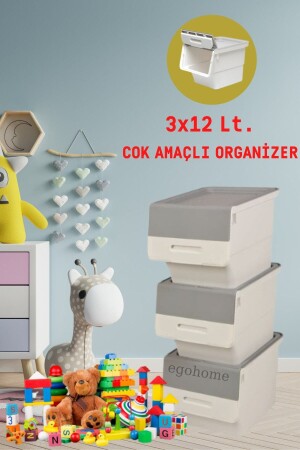 كيس ألعاب وموارد التوريد MNZ-Wheel Toy and Supply Box Motek Organizer Box 3 Layer Organizer Motek egohomessuppliesbox - ego home