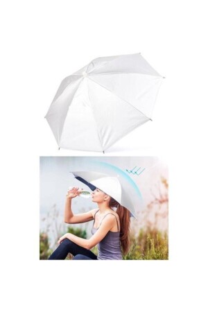 MNZ-White Elastic Beach Summer Head Umbrella Hat Umbrella للقضاء على الشمس - ELEVEN MARKETS
