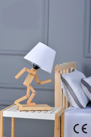 MNZ-White Wooden Running Man شمعة عصرية - Evlight