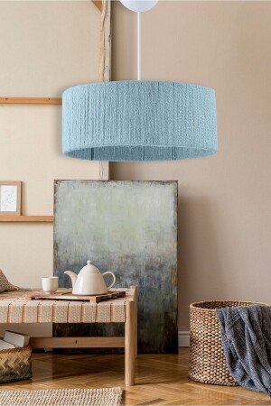 MNZ-Wicker String Cylinder Bohemian Chandelier توركيز بلو EV-346 - EvLight