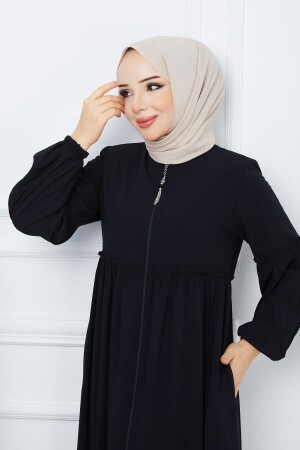 Moda Esre Fashion Hijab Clothing Medina Silk Gathered Abaya - Esre Giyim
