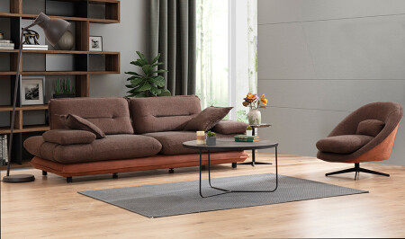 Modena Sofa Set - Brown Cinnamon - Cadde Yıldız