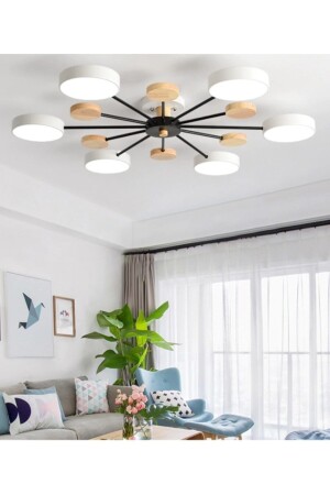Modern Ahşap Detaylı Led Avize 6'lı 5019706128289 - SimaAvize