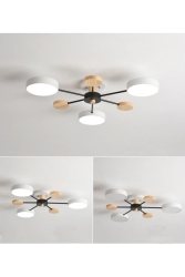 Modern Ahşap Detaylı Led Avize Beyaz 3'lü 5019706129632 - SimaAvize