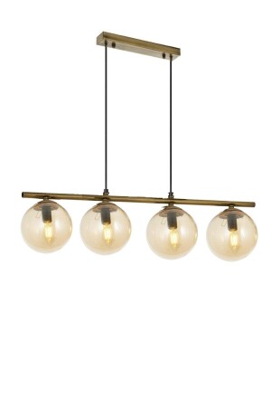 Modern Bal Globe Glass Four Row Gold Pendant Lamp Chandelier LMBDR0091-GOLDBAL - Lambadar