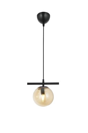Modern Bal Globe Glass Row Single Black Pendant Lamp Chandelier LMBDR0091-BLKBAL - Lambadar