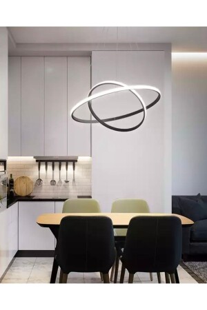 Modern Concept Design Salerno Dimmer LED Chandelier Black 2-Piece Pendant Lamp Chandelier with Remote Control 3 Colors burenze1213 - burenze