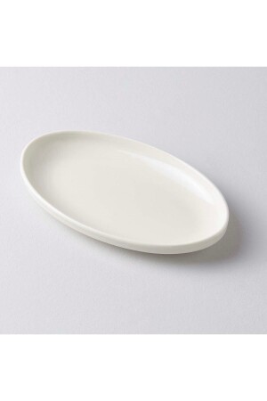 Modern Cream 20 Cm 2-Piece Small Size Breakfast Boat Presentation Plate Presentation Service Set - Porselenden