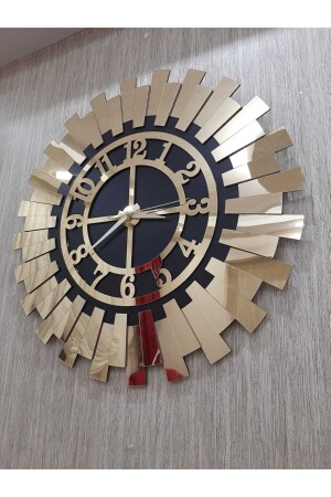Modern Embossed Decorative Wall Clock Luxury Golden Yellow Sun Modern Home Office Clock 50x50 Cm 3800270 - Tuba Decor