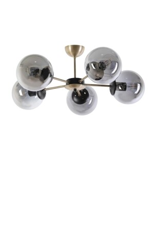 Modern Five-Piece Smoked Glop Glass Gold-black Chandelier LMBDR00205 - Lambadar