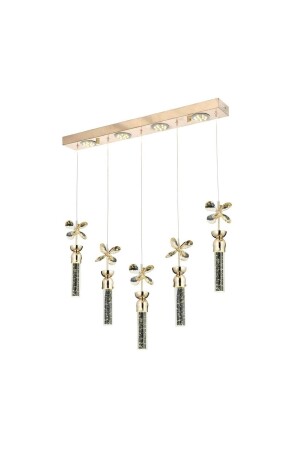 Modern Five Row Pendant Lamp Power LED Chandelier Butterfly Crystal Stone Glass Gold Yellow LED Chandelier burenzecollection8 - burenze