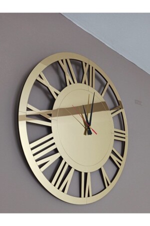 Modern Gold Scratched Wall Clock 50 Cm Gold Yellow Decorative Wall Clock Tdesign38113 - Tuba Design