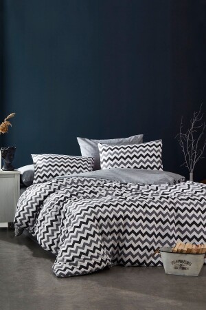 Modern Gray 100% Cotton Double Duvet Cover Set 1045 - BONJARDİNHOME