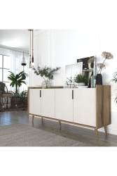Modern Konsol Raflı Ahşap Ayaklı Alüminyum Kulp 180 Cm CH-53 - Cool Home