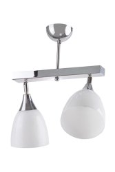Modern Krom Ikili Sıralı Opal Camlı 2xe27 Duylu Sarkıt Avize RİO000114 - RİOLİGHT