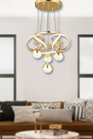 Modern Led Chandelier 3 in 1 Gold LED Chandelier LUNAAD020-3+1FGD - Luna Lighting