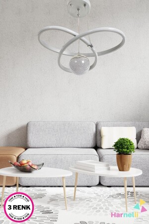 MODERN LED CHANDELIER WITH 3 COLORS LIGHTING SUGAR GLASS - Harnelli
