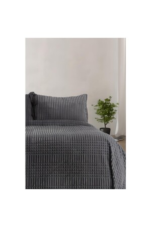 Modern Line 2 Piece Single Blanket Set - Anthracite - Merinos