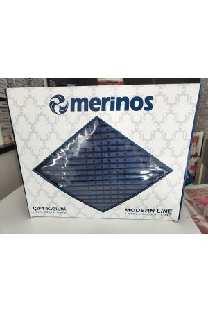 Modern Line 3 Parça Battaniye Seti - Marina - Merinos