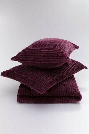 Modern Line 3 Piece Blanket Set - Cherry - Merinos