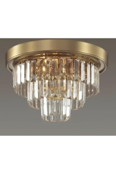 Modern Lüks Kristal Taşlı Plafonyer Tavan Avize Eskitme Bronz 30 Cm Çap ficohomecollection1 - Fico Home