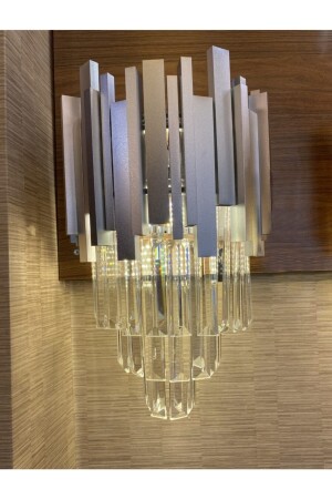 Modern Luxury Crystal Stone Sconce Silver Matte Gray burenze0006 - burenze