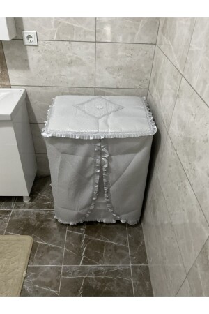 Modern Luxury Glitter Washing Machine Cover Gray - Çalışkan Çeyiz Evi