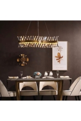 Modern Luxury Kristal Avize Kristal Taşlı Power Led Avize Bronz Yemek Masası burenze552 - burenze