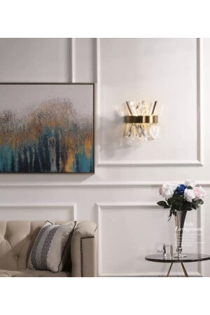 Modern Luxury Kristal Taşlı Ledli Aplik Gold Eskitme Concept Ürün fico0636 - Fico Home