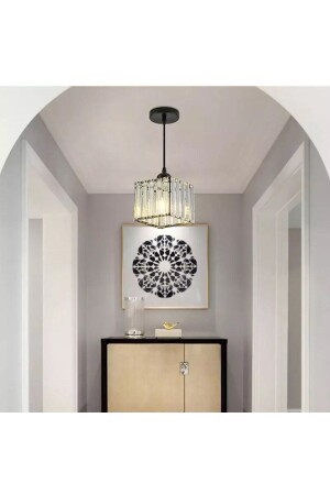 Modern Luxury Pendant Lamp Chandelier Hallway Entrance Black Crystal Stone Chandelier LUNA-MSK01-PENDANT LAMP - Luna Lighting