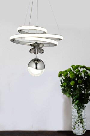 Modern Luxury Pendant Lamp LED Chandelier Chrome Single LUNAAD027-CH - Luna Lighting