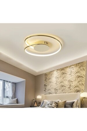 Modern Luxury Plafonyer Tavan Led Avize Gold Sarı Büyük Boy Ledli Avize burenze974 - burenze