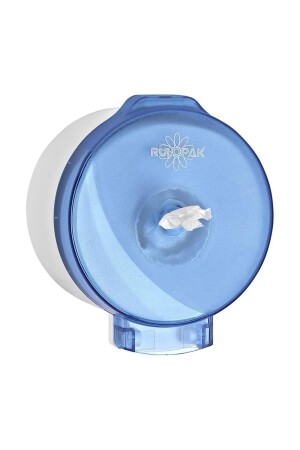 Modern Mini Miser Heart-Pull Toilet Paper Dispenser Transparent Blue 303661 - Rulopak
