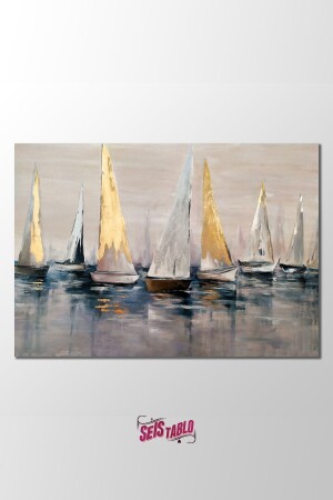Modern Oil Painting Look Sailboat Canvas Painting myelkenli - Seis Tasarım