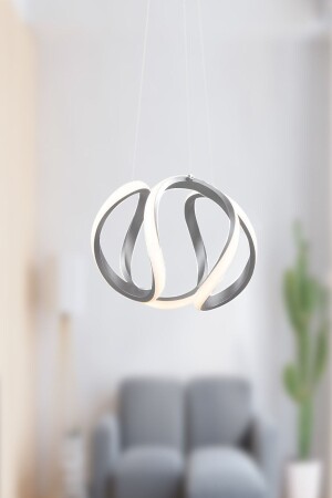 Modern Perez Chrome Pendant Lamp LED Chandelier White Light Living Room Kitchen Room LED Chandelier - Dekorluna