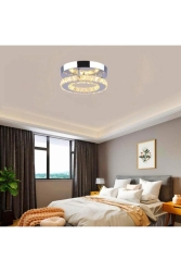 Modern Plafonyer Kristal Taşlı 3 Renk Kumandalı Led Avize LUNAPV-1 - Luna Lighting