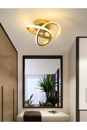 Modern Plafonyer Tavan Boomerang Led Avize Eskitme Gold Gün Işığı 4000K - Burenze