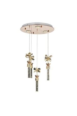 Modern Quadruple Pendant Lamp Power Led Chandelier Butterfly Crystal Stone Glass Gold Yellow LED Chandelier burenzecollection10 - burenze