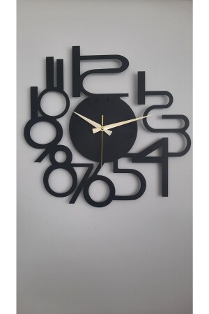 Modern Rakamlı Metal Siyah Duvar Saati - Hediye Saat- Ev - Ofis Saati - 50 X 50 Cm - Gowpenart