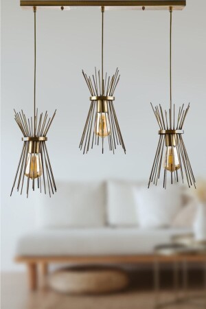 Modern Retro Living Room - Kitchen - Cafe Design Row Antique Color Hedgehog 3 Piece Chandelier 70220211 - Modavize