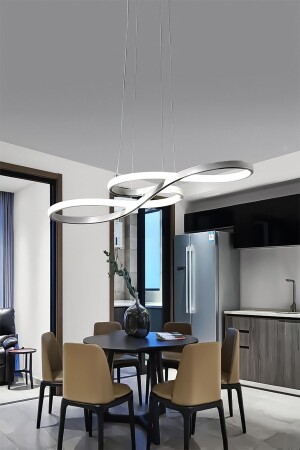 Modern Rimaldo Chrome Pendant Lamp LED White Power LED Living Room Kitchen Room LED Chandelier - Dekorluna