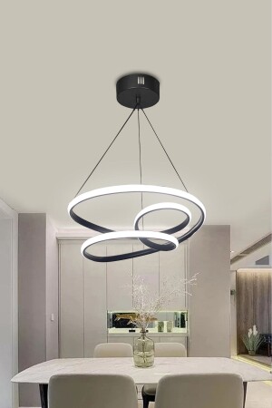 Modern Sarkıt Galaksi Siyah Kasa Beyaz Işık Led Avize - RSCOLLECTIONS