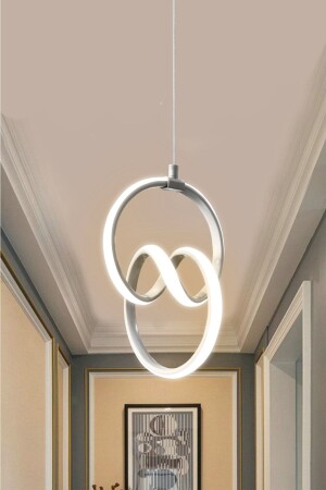 Modern Sarkıt Gümüş Kasa Beyaz Işık Led Avize 1 Yıl Garantili Ledli Avize imza - RSCOLLECTIONS