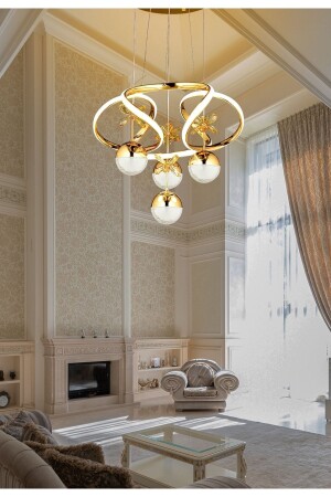 Modern Sarkıt Power Led Avize Kristal Taşlı Kelebek Gold Sarı Ledli Avize burenze411 - burenze