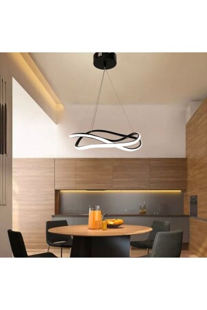 Modern Sarkıt Siyah Beyaz Işık Ledli Avize Dalga Led Avize dalga - RSCOLLECTIONS